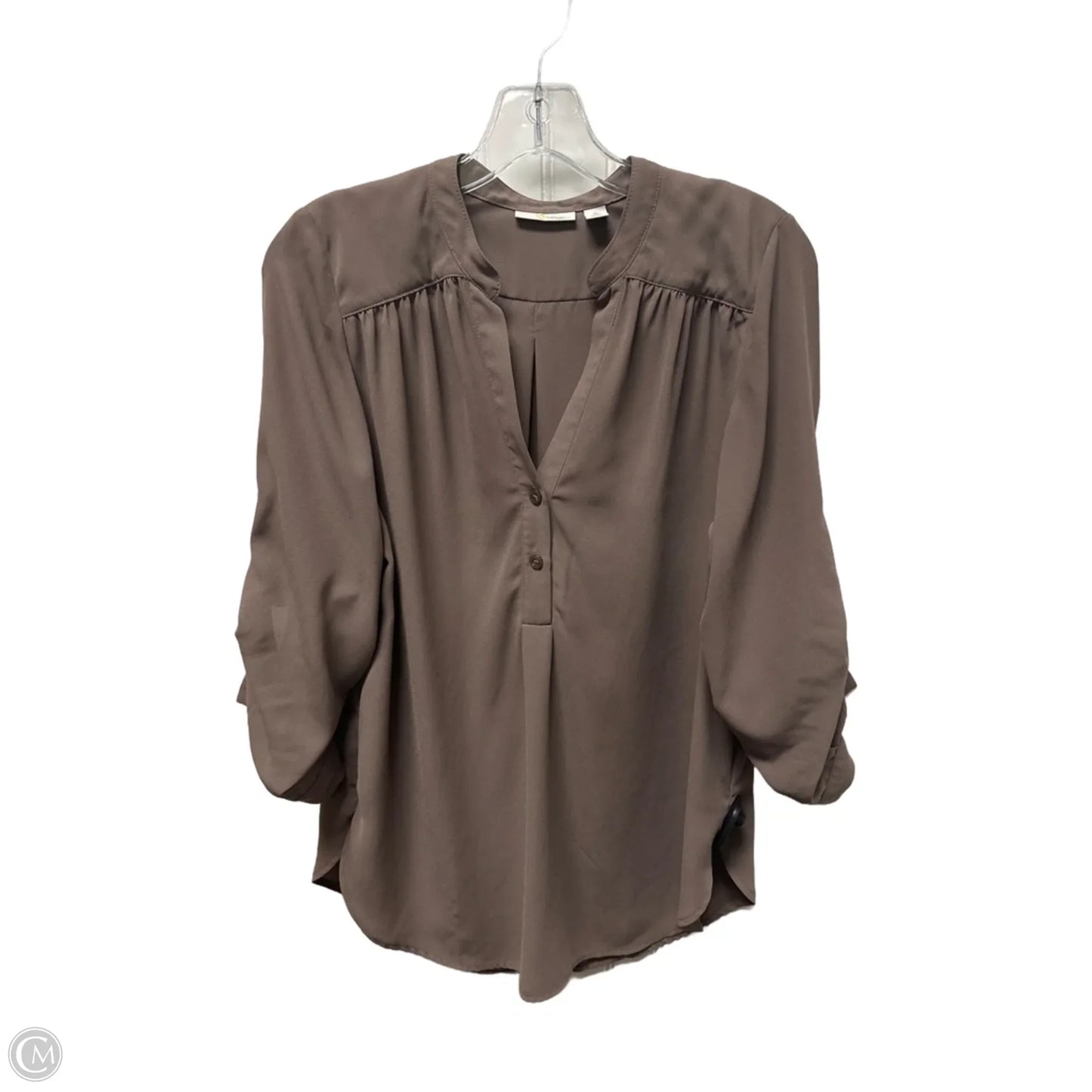 Top Long Sleeve By Halogen In Brown, Size: Xs