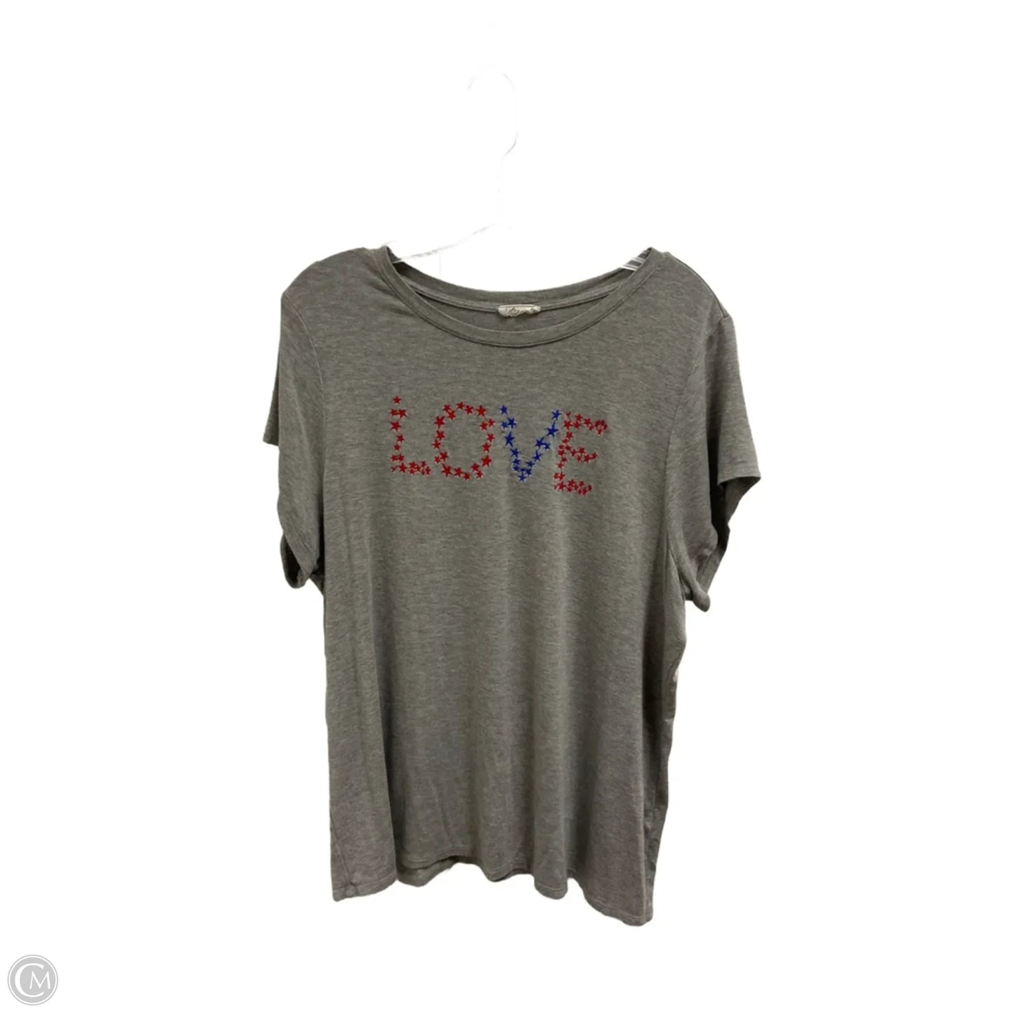 Top Short Sleeve By Clothes Mentor In Grey, Size: 1x