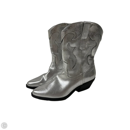 Boots Ankle Heels By No Boundaries In Silver, Size: 8
