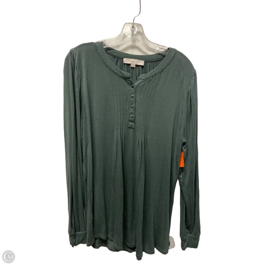 Top Long Sleeve By Loft In Green, Size: L
