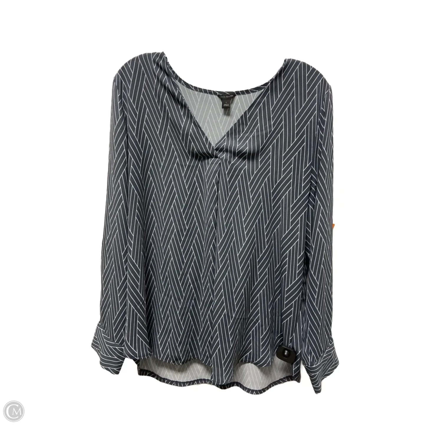 Top Long Sleeve By Ann Taylor In Grey, Size: L