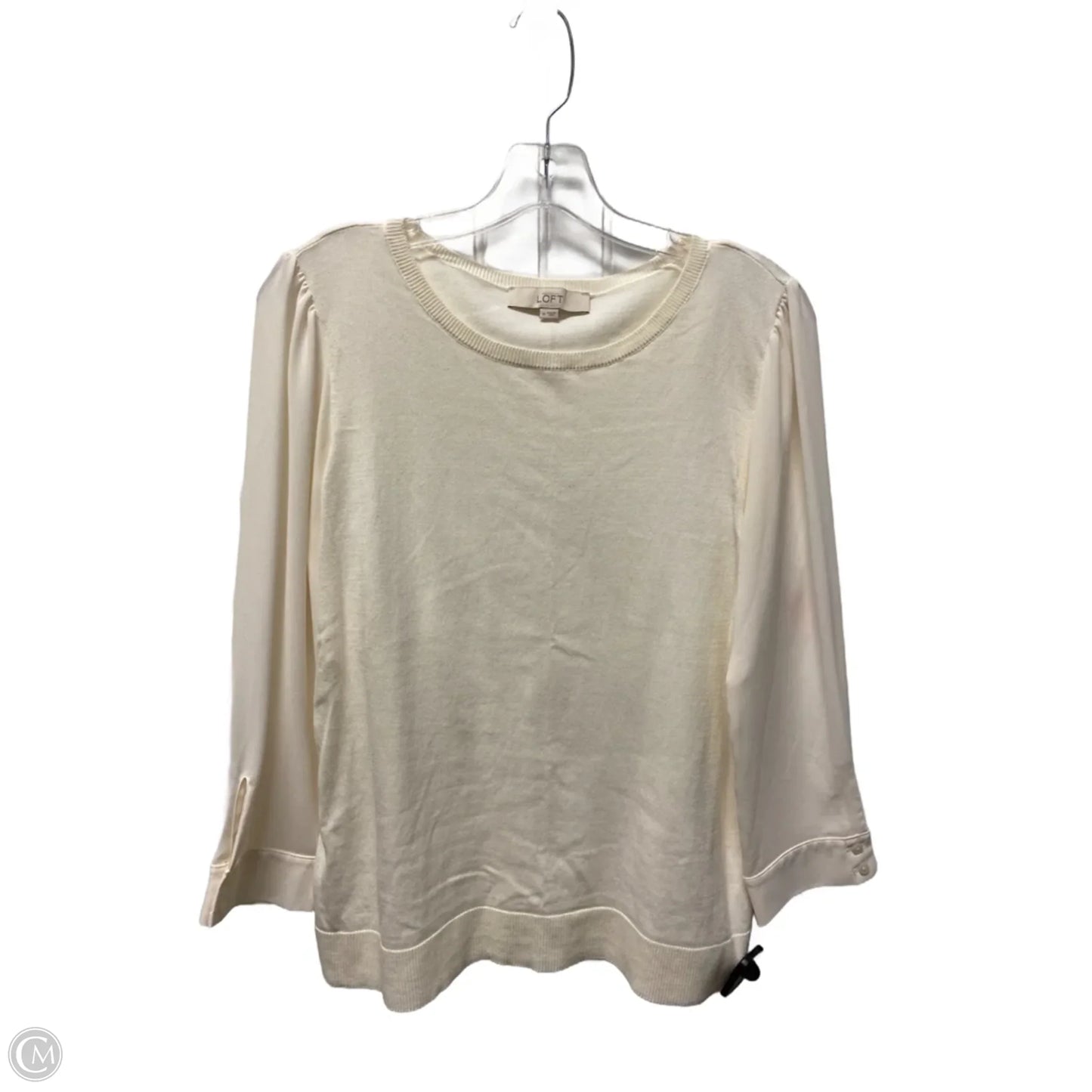 Top Long Sleeve By Loft In Cream, Size: M