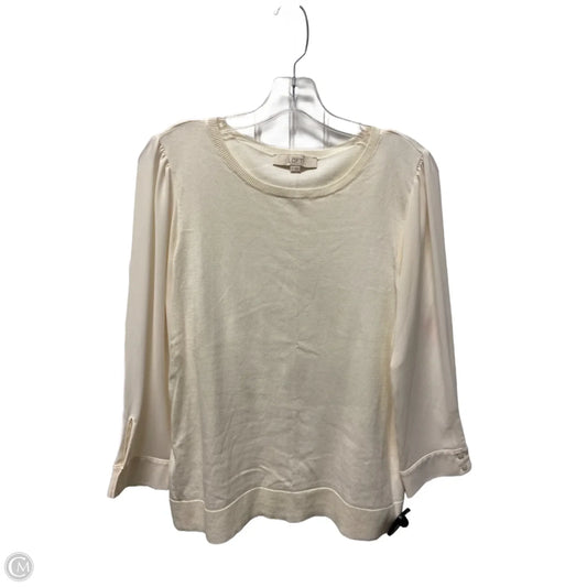 Top Long Sleeve By Loft In Cream, Size: M
