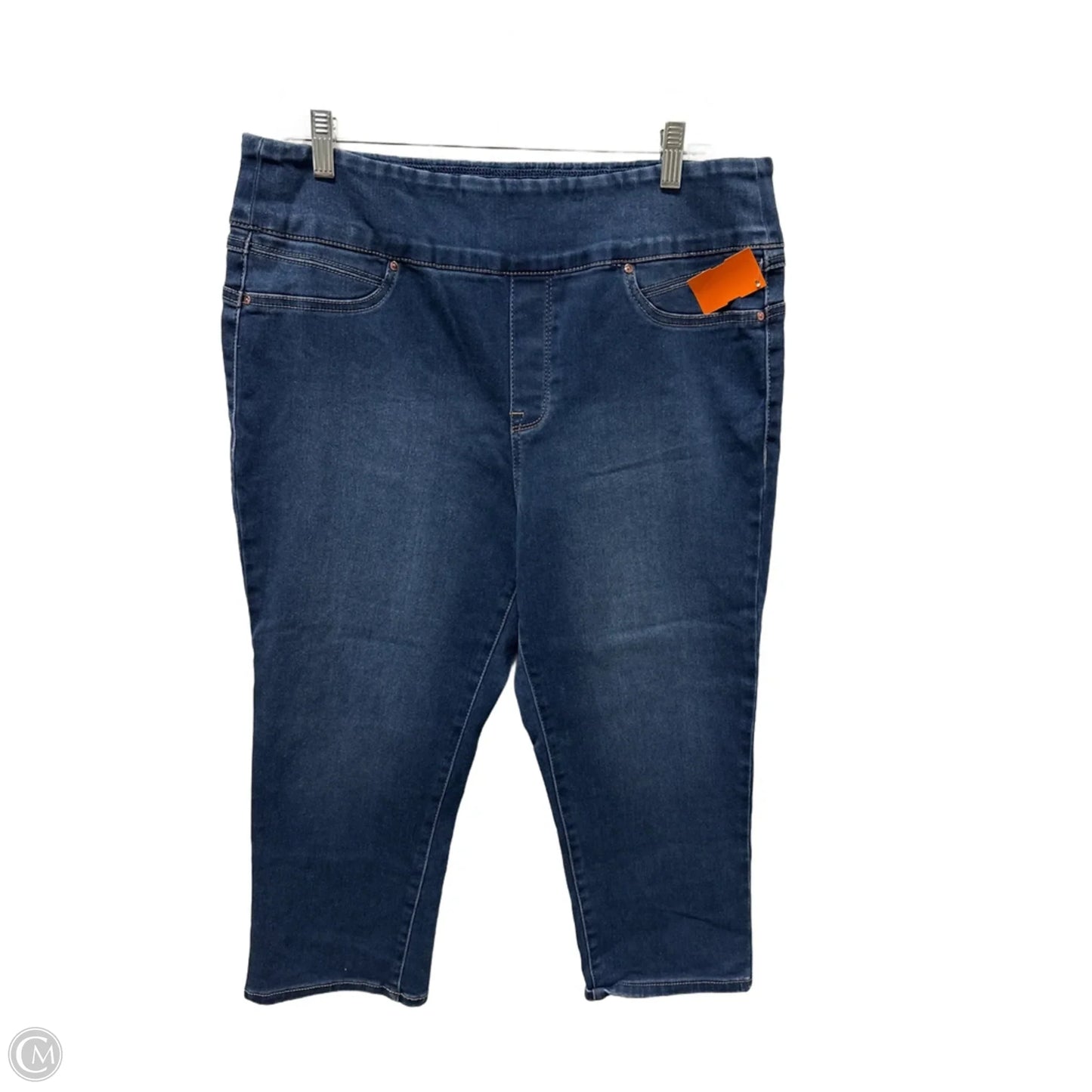 Jeans Cropped By Seven 7 In Blue Denim, Size: 18