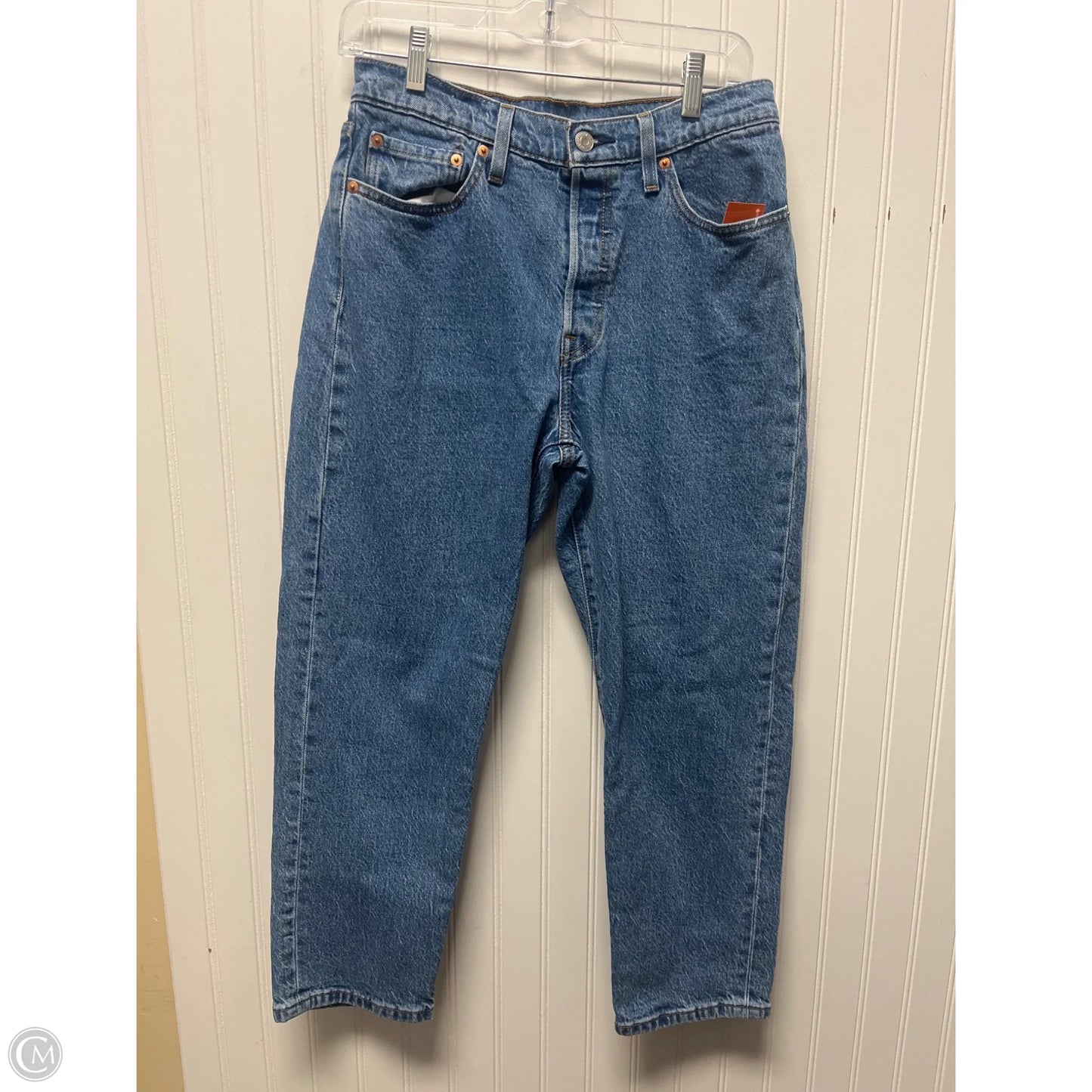 Jeans Straight By Levis In Blue Denim, Size: 8