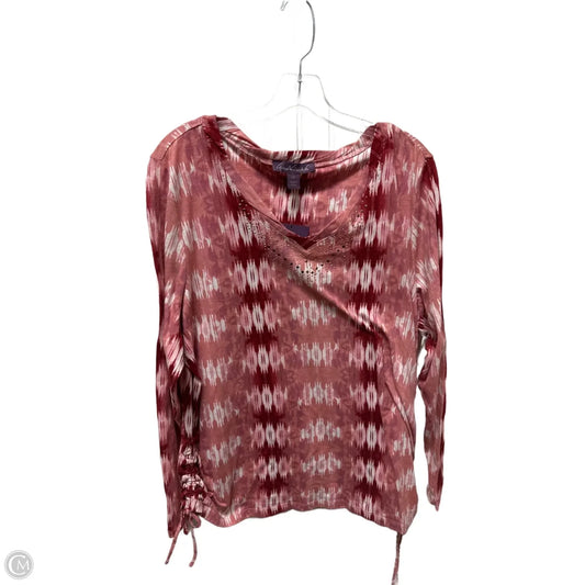 Top Long Sleeve By Gloria Vanderbilt In Pink, Size: 2x