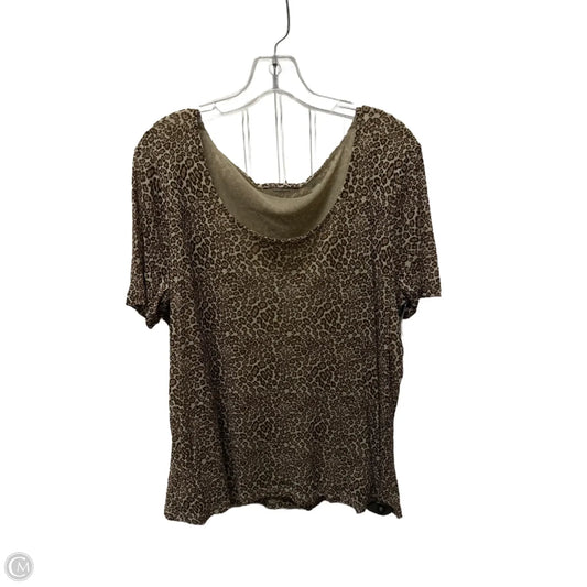 Top Short Sleeve By Liz Claiborne In Animal Print, Size: 1x