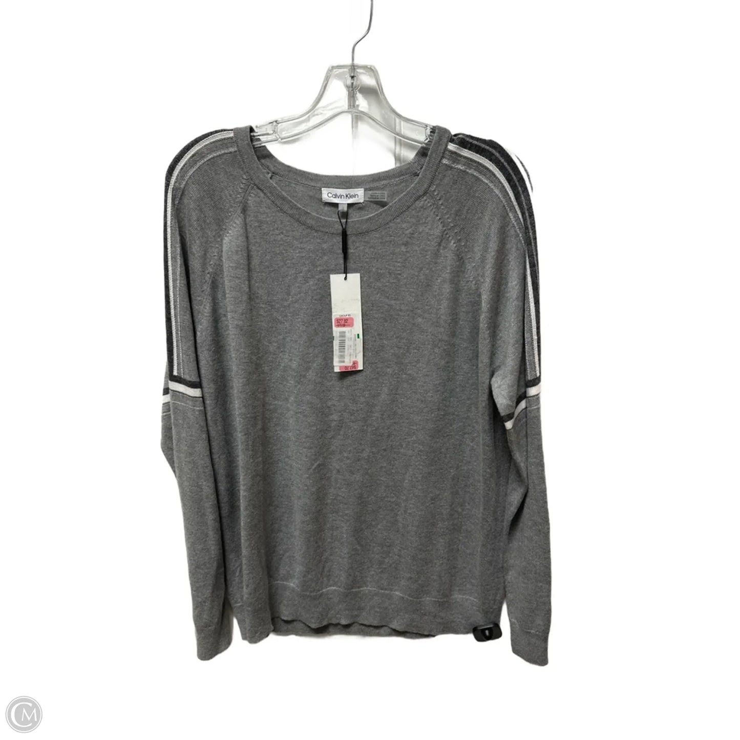 Sweater By Calvin Klein In Grey, Size: L