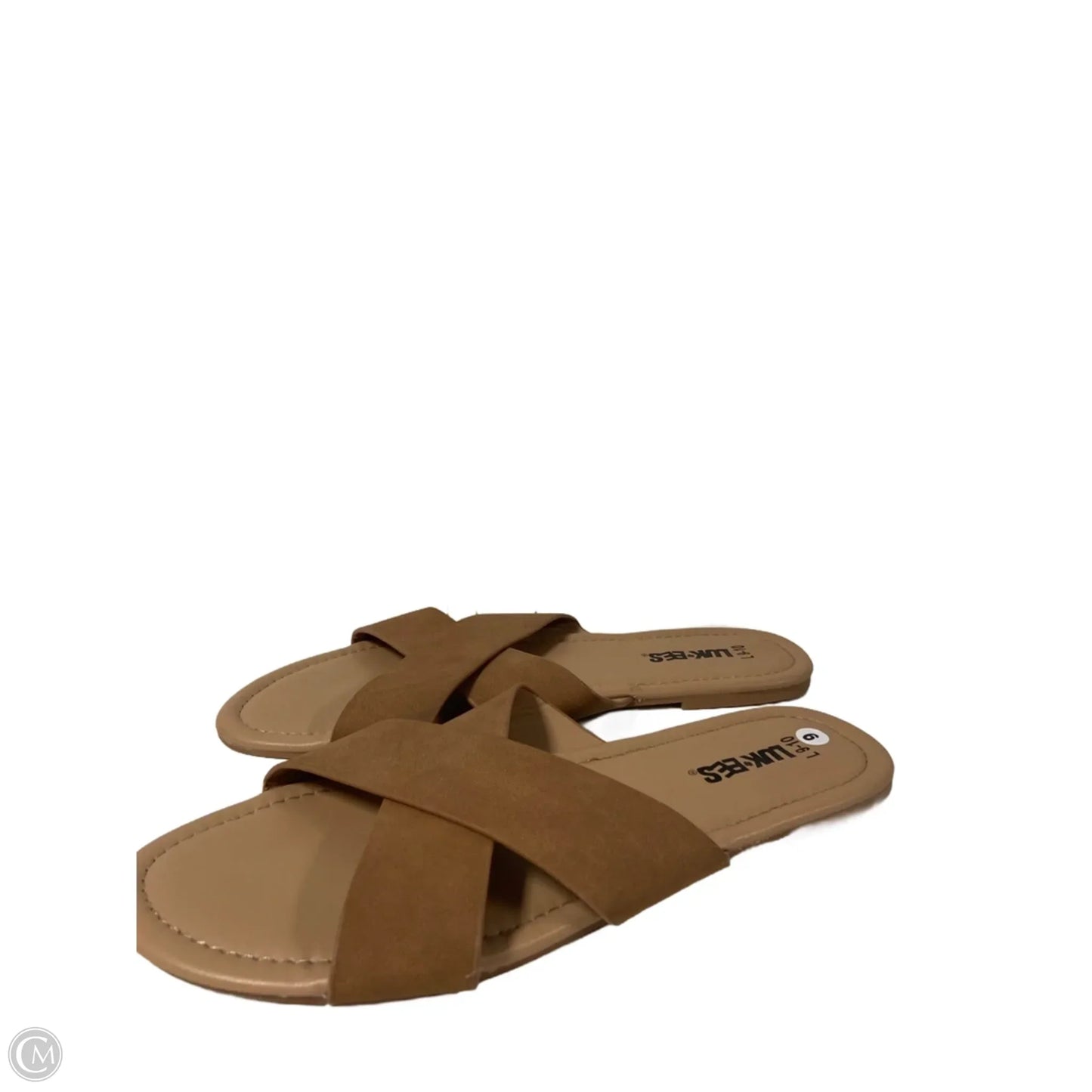 Sandals Flats By Clothes Mentor In Beige, Size: 9