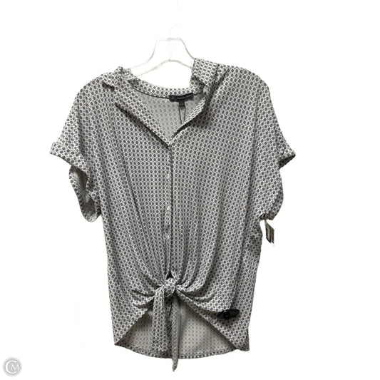 Top Short Sleeve By Adrianna Papell In White, Size: L