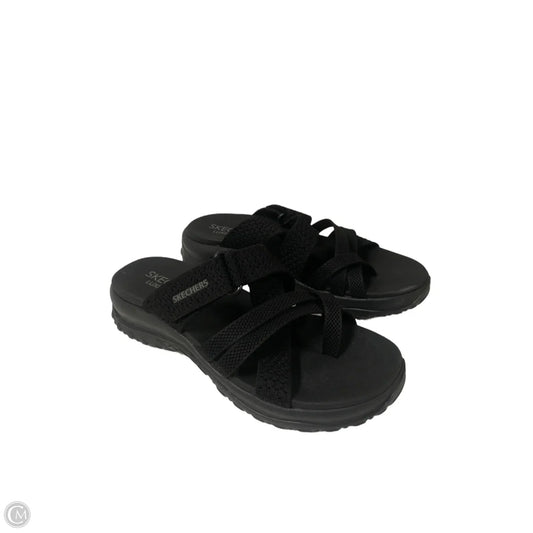 Sandals Heels Platform By Skechers In Black, Size: 9