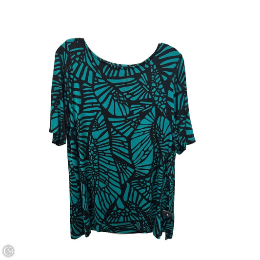 Top Short Sleeve By Chicos In Black & Green, Size: Xl