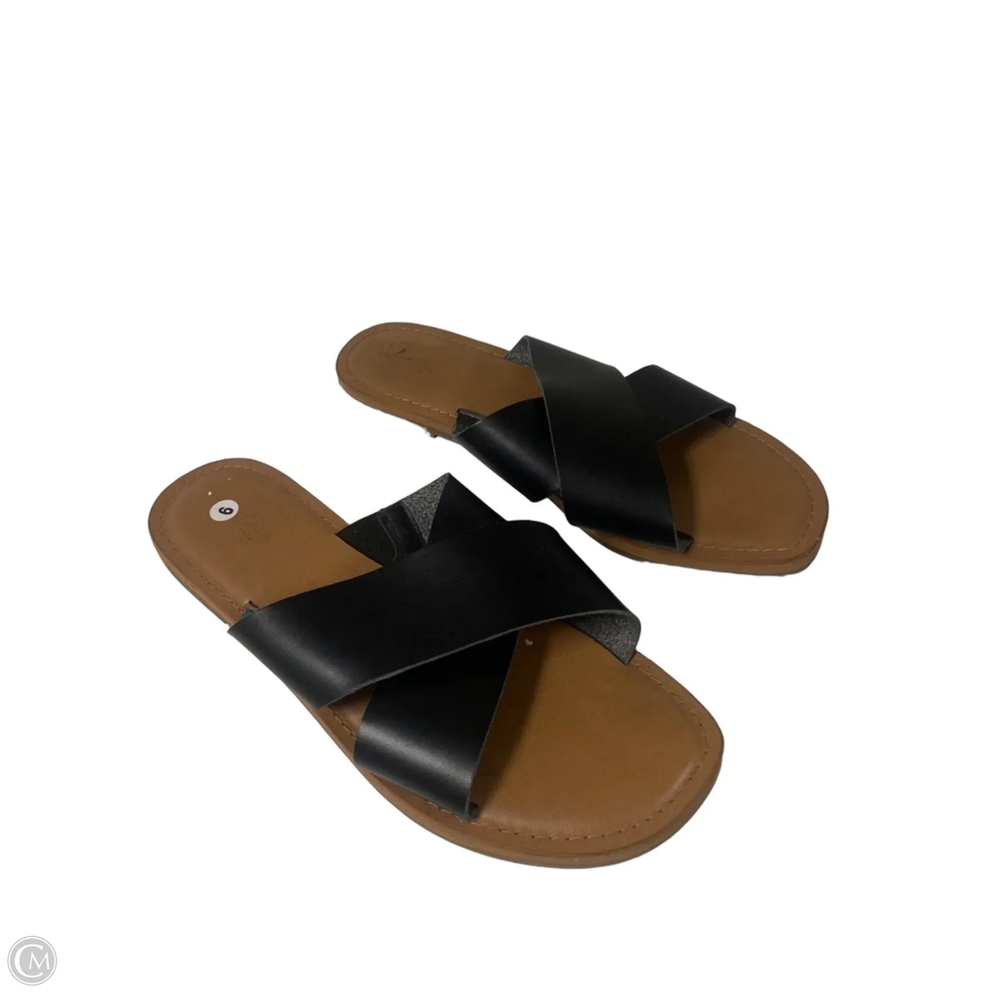 Sandals Flats By Universal Thread In Black & Tan, Size: 9