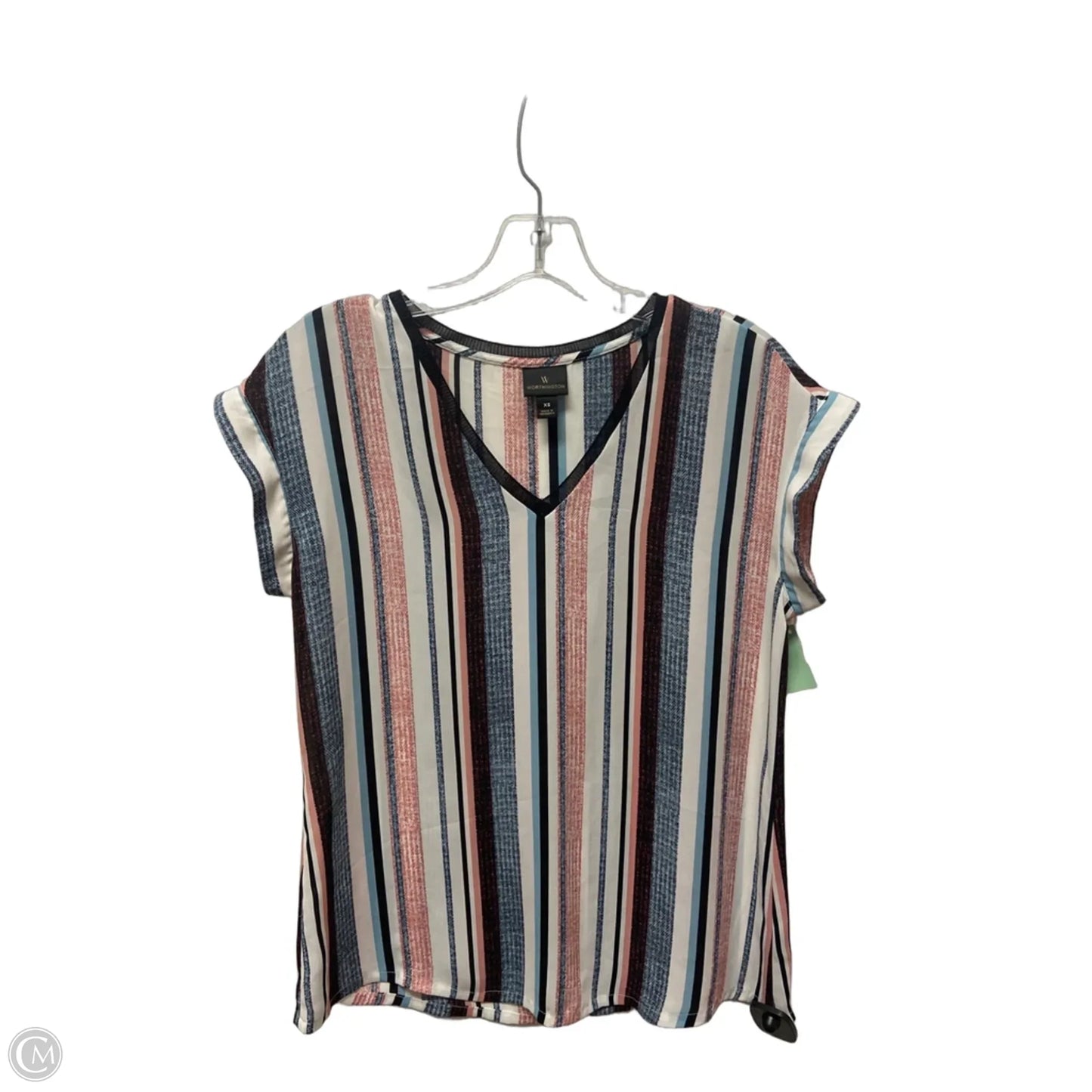 Top Sleeveless By Worthington In Striped Pattern, Size: Xs