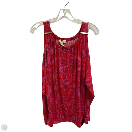 Top Long Sleeve By Michael By Michael Kors In Orange & Pink, Size: 1x