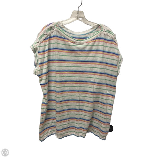 Top Short Sleeve By Talbots In Striped Pattern, Size: 2x