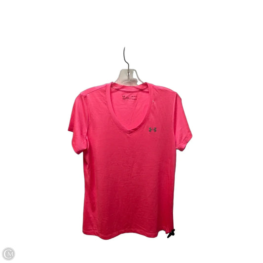 Athletic Top Short Sleeve By Under Armour In Pink, Size: M