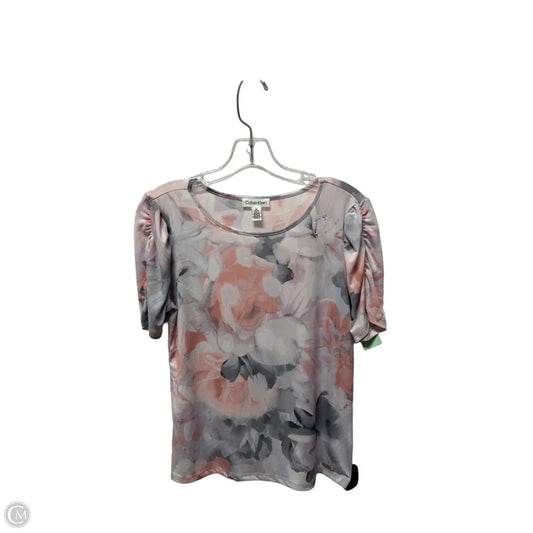 Top Short Sleeve By Calvin Klein In Floral Print, Size: S