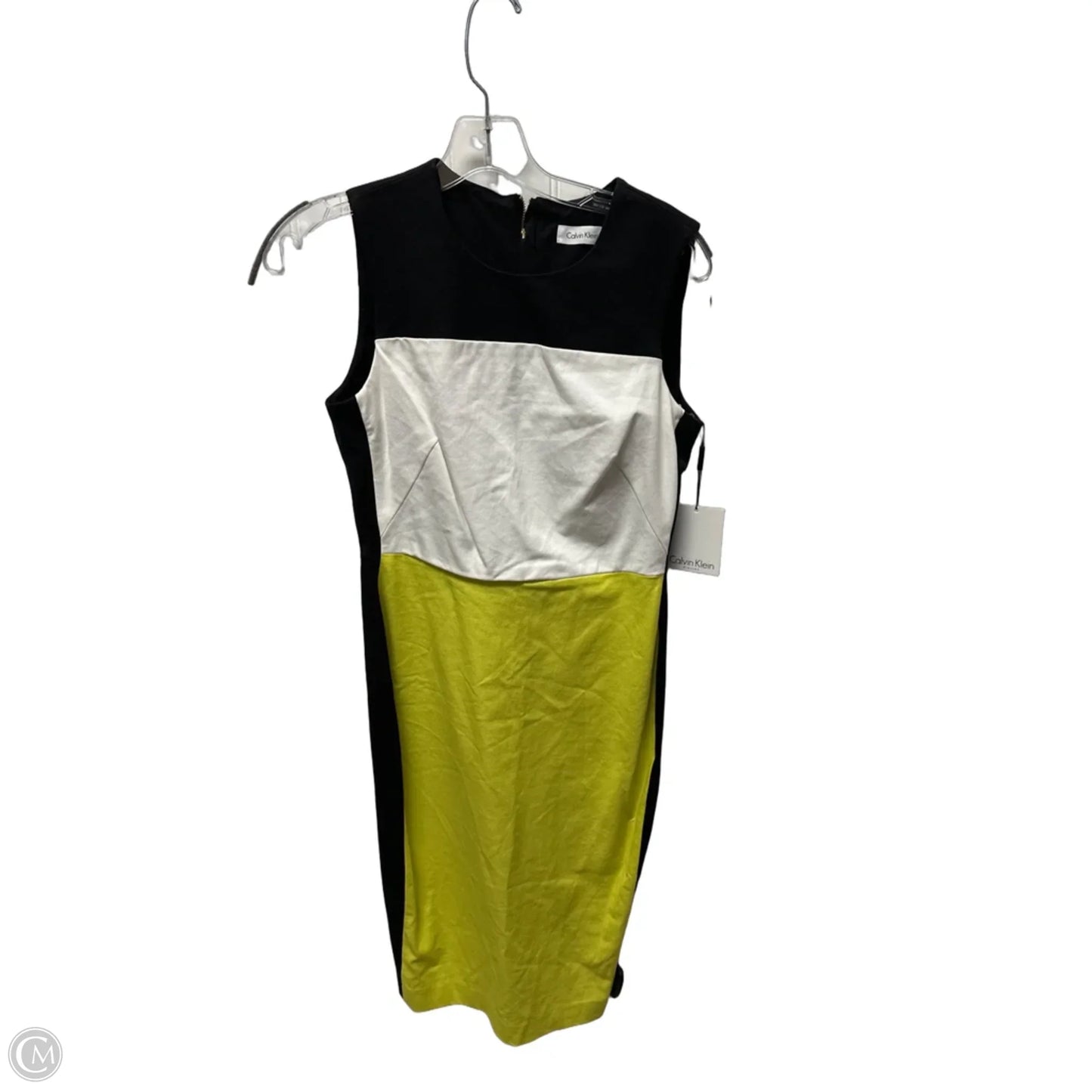 Dress Work By Calvin Klein In Black & Green, Size: S