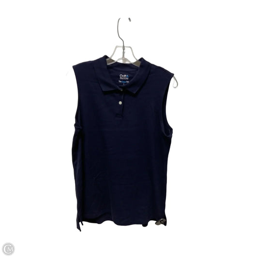 Top Sleeveless By Croft And Barrow In Navy, Size: L