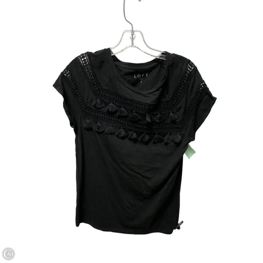 Top Short Sleeve By Loft In Black, Size: S