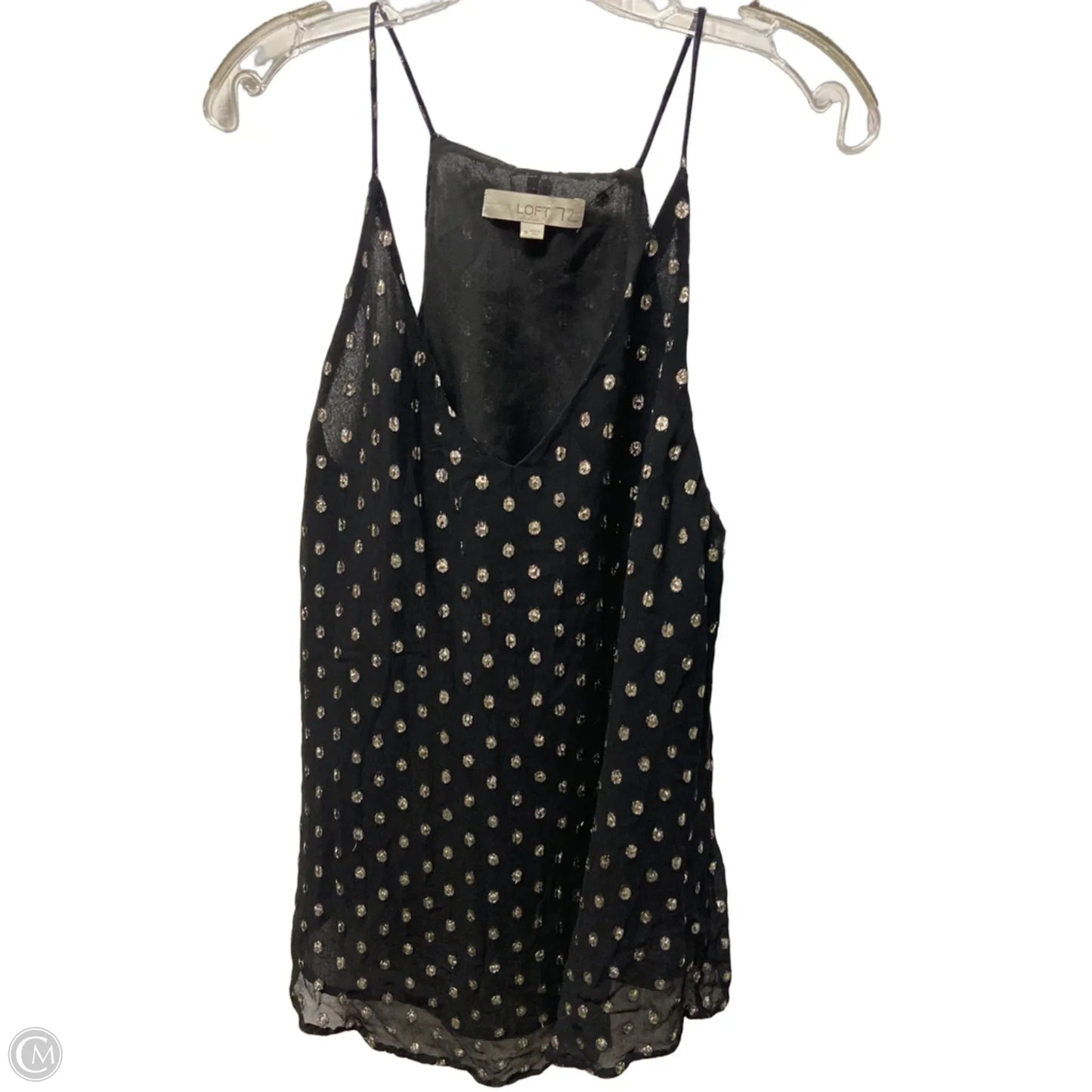 Top Sleeveless By Loft In Black & Gold, Size: M