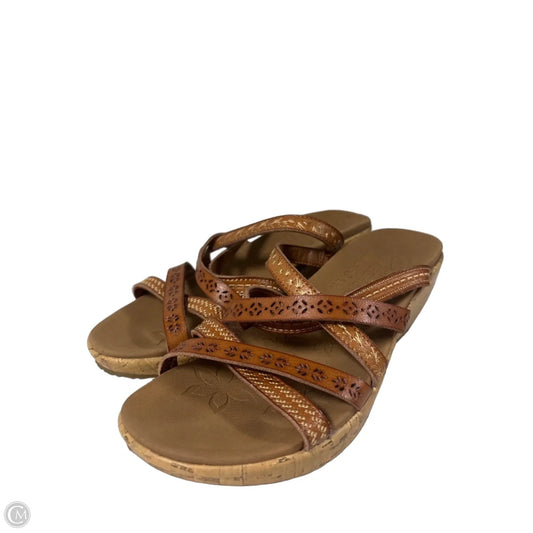 Sandals Heels Block By Skechers In Brown, Size: 8