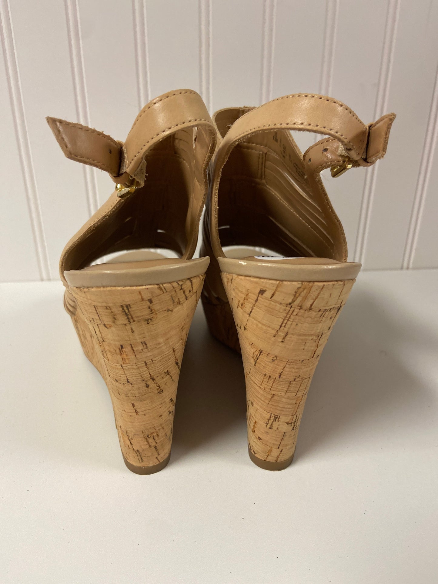 Shoes Heels Wedge By Franco Sarto In Tan, Size: 8.5