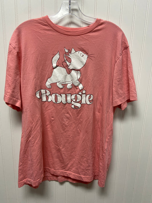 Top Short Sleeve By Disney Store In Pink, Size: L