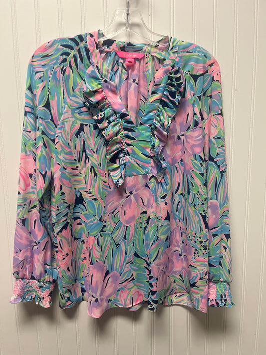 Top Long Sleeve Designer By Lilly Pulitzer In Blue, Size: Xs