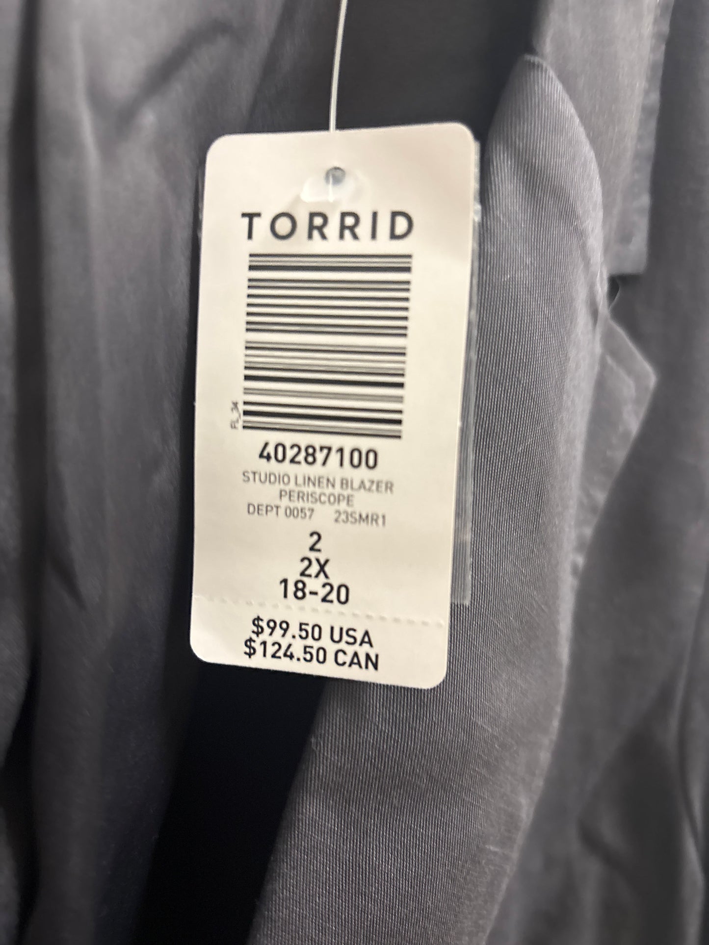 Blazer By Torrid In Grey, Size: 2x