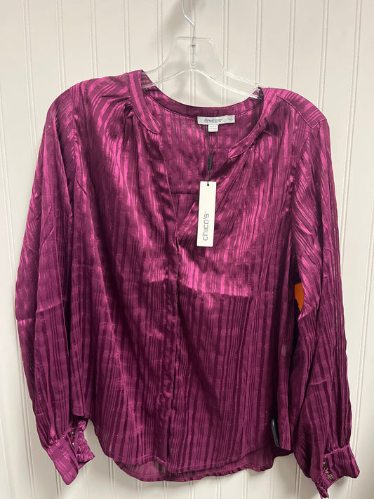 Top Long Sleeve By Chicos In Purple, Size: M