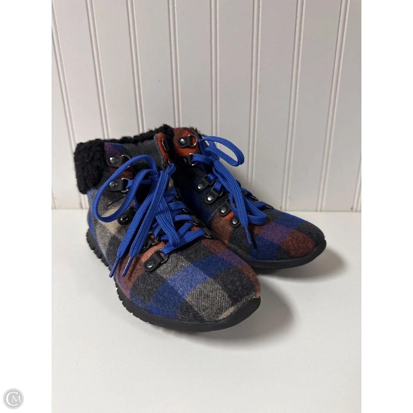 Boots Ankle Flats By Cole-haan In Plaid Pattern, Size: 6