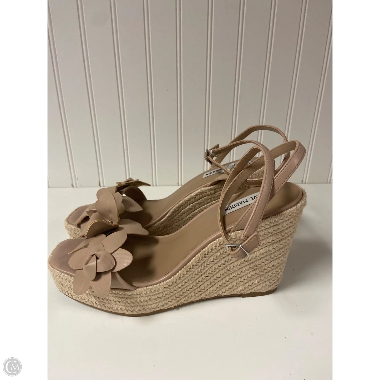 Sandals Heels Wedge By Steve Madden In Taupe, Size: 10