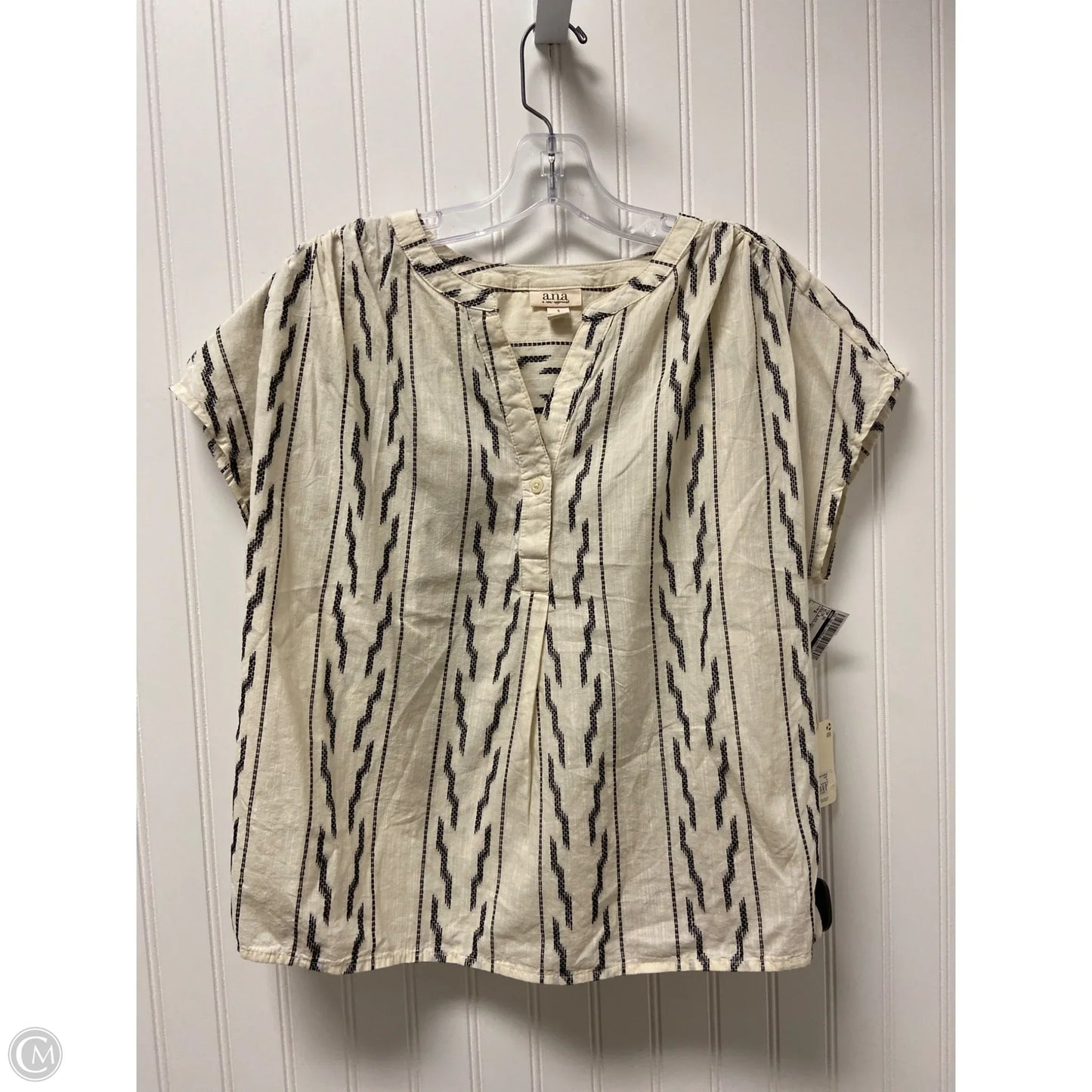 Top Short Sleeve By Ana In Beige, Size: S