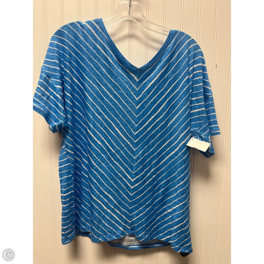 Top Short Sleeve By Chicos In Striped Pattern, Size: L