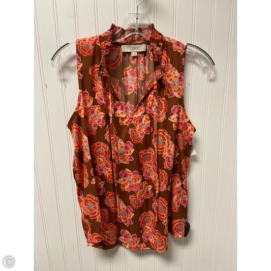 Top Sleeveless By Loft In Brown, Size: S