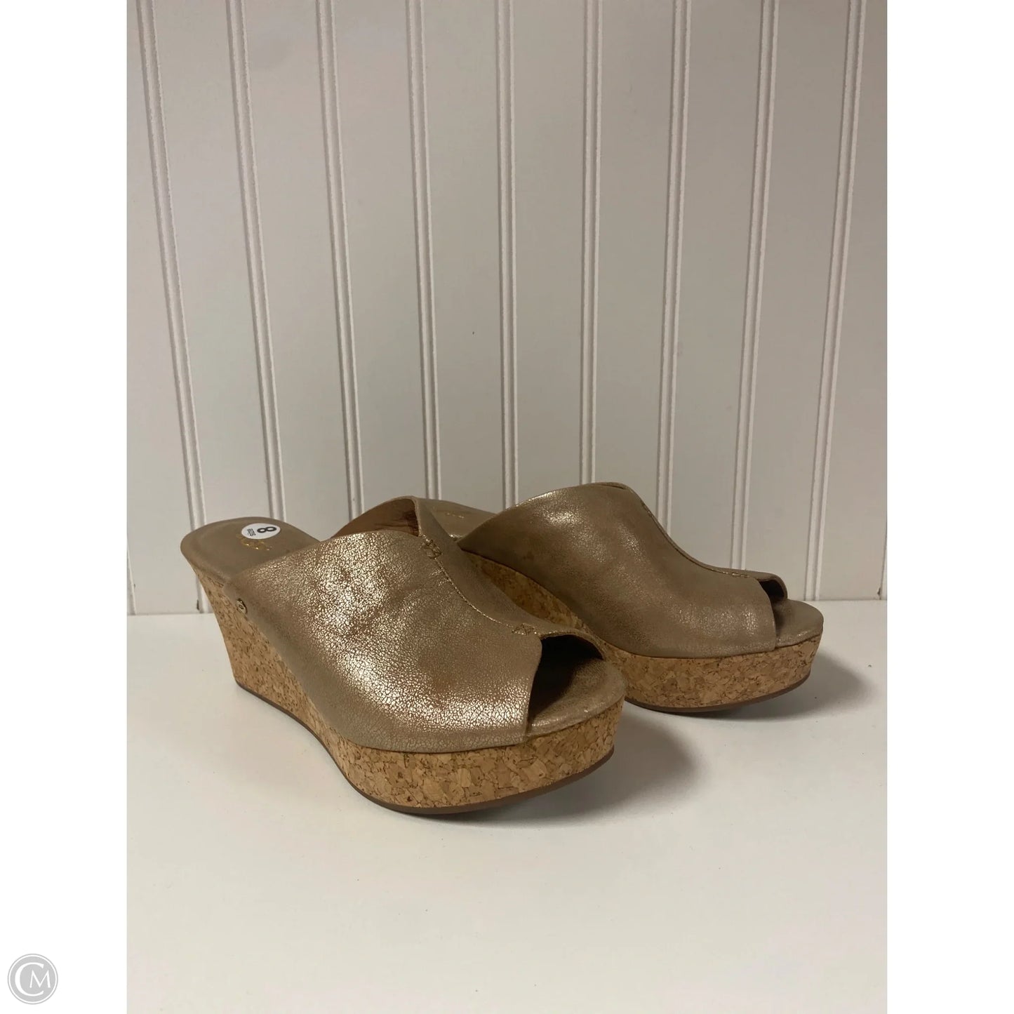 Sandals Designer By Ugg In Gold, Size: 8