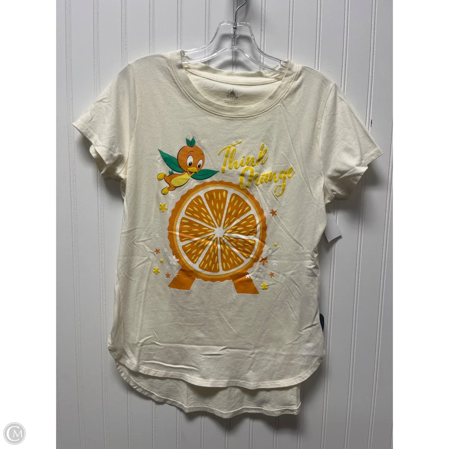 Top Short Sleeve By Disney Store In Cream & Orange, Size: S