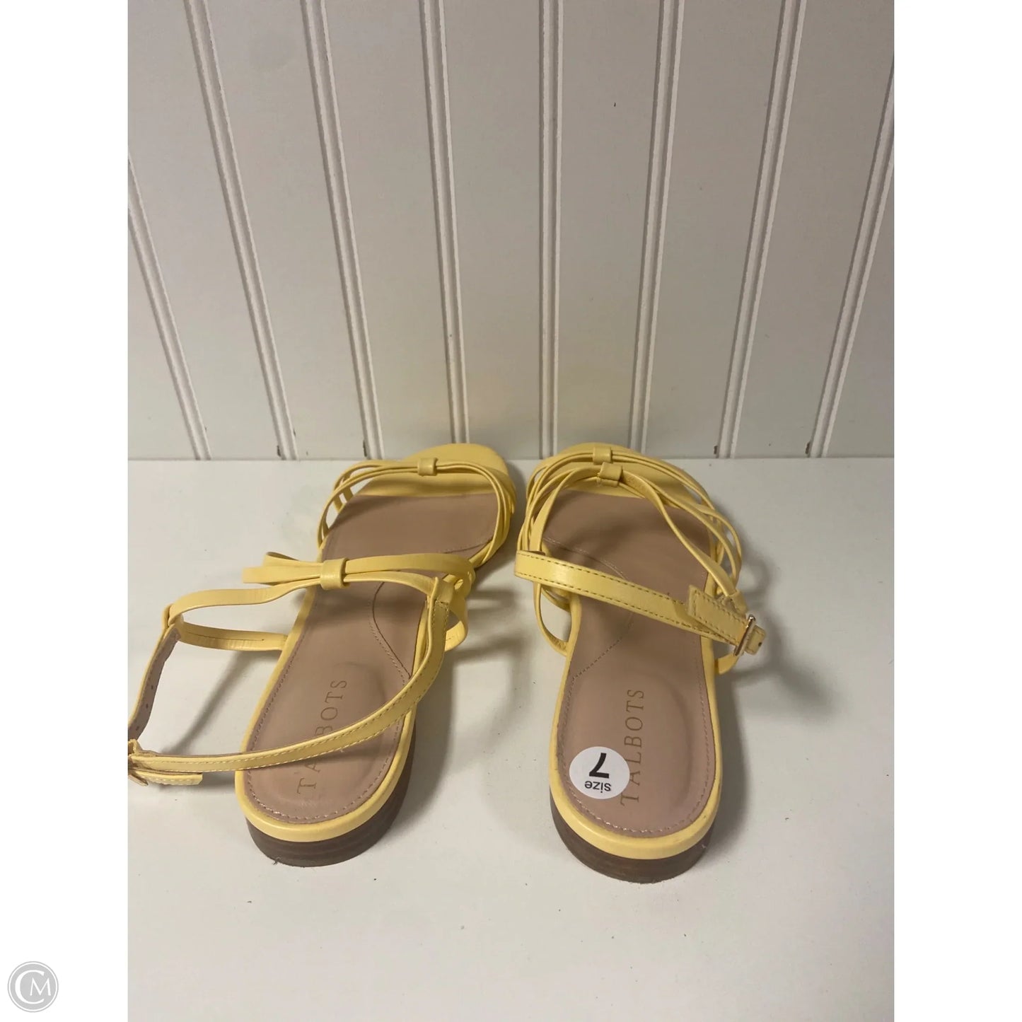Sandals Heels Block By Talbots In Yellow, Size: 7