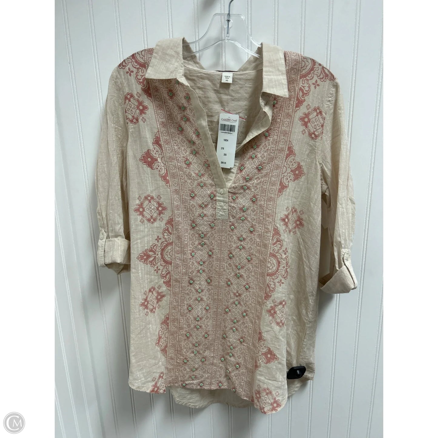 Top Long Sleeve By Coldwater Creek In Beige, Size: Xs