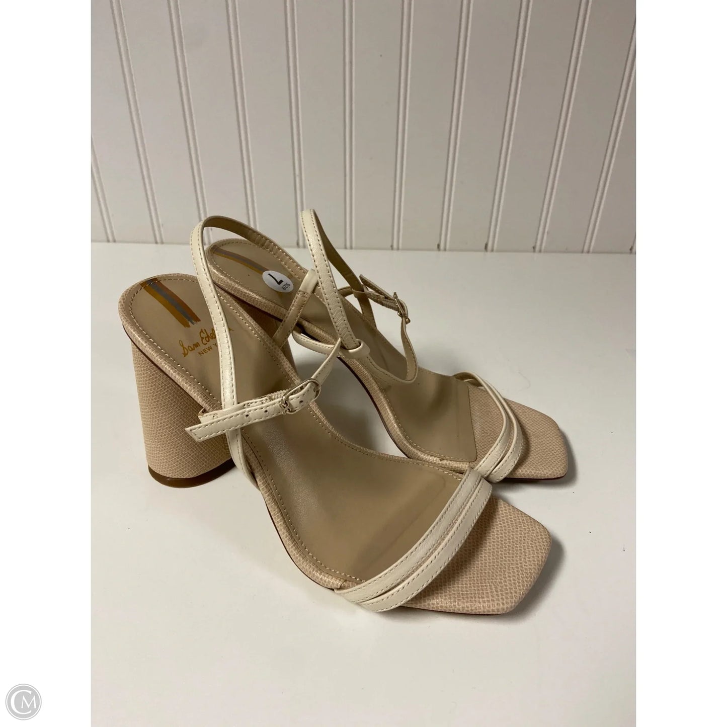 Sandals Heels Block By Sam Edelman In Cream, Size: 7