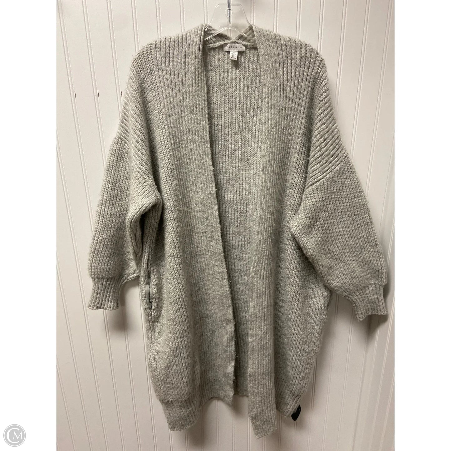 Sweater Cardigan By Topshop In Grey, Size: M