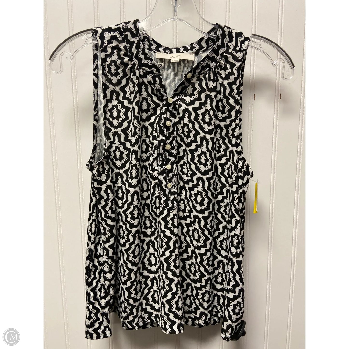 Top Sleeveless By Loft In Black & White, Size: Xs
