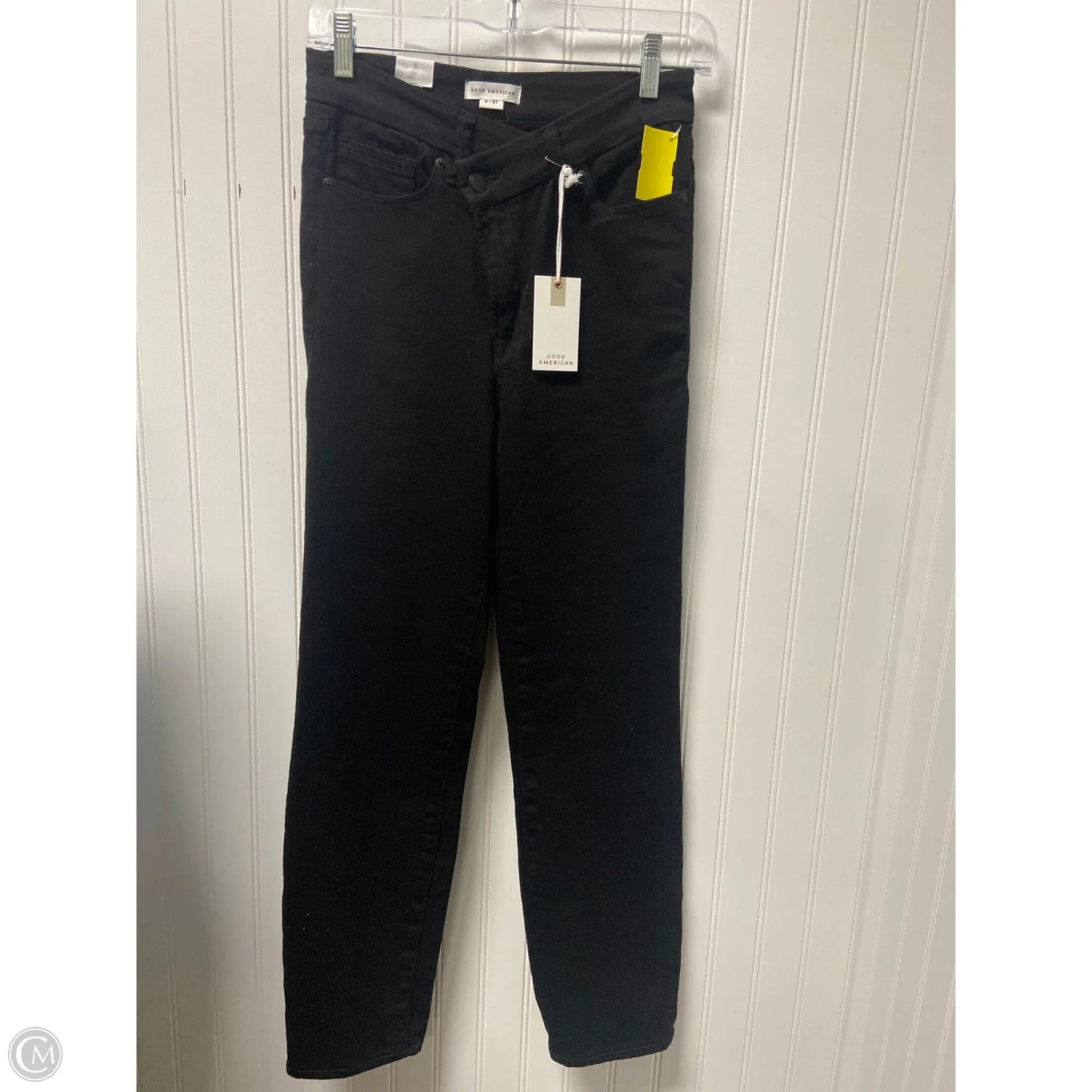 Jeans Straight By Good American In Black Denim, Size: 4
