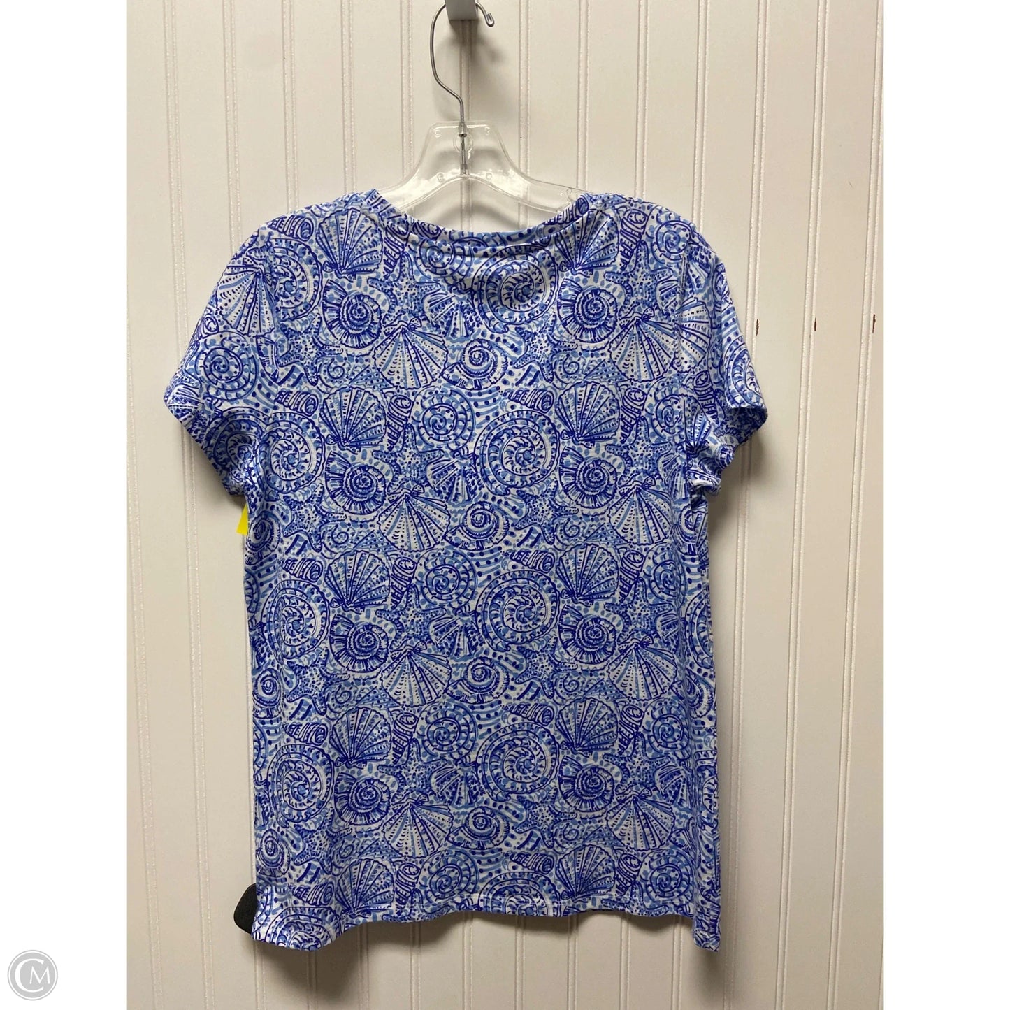 Top Short Sleeve By Talbots In Blue & White, Size: M