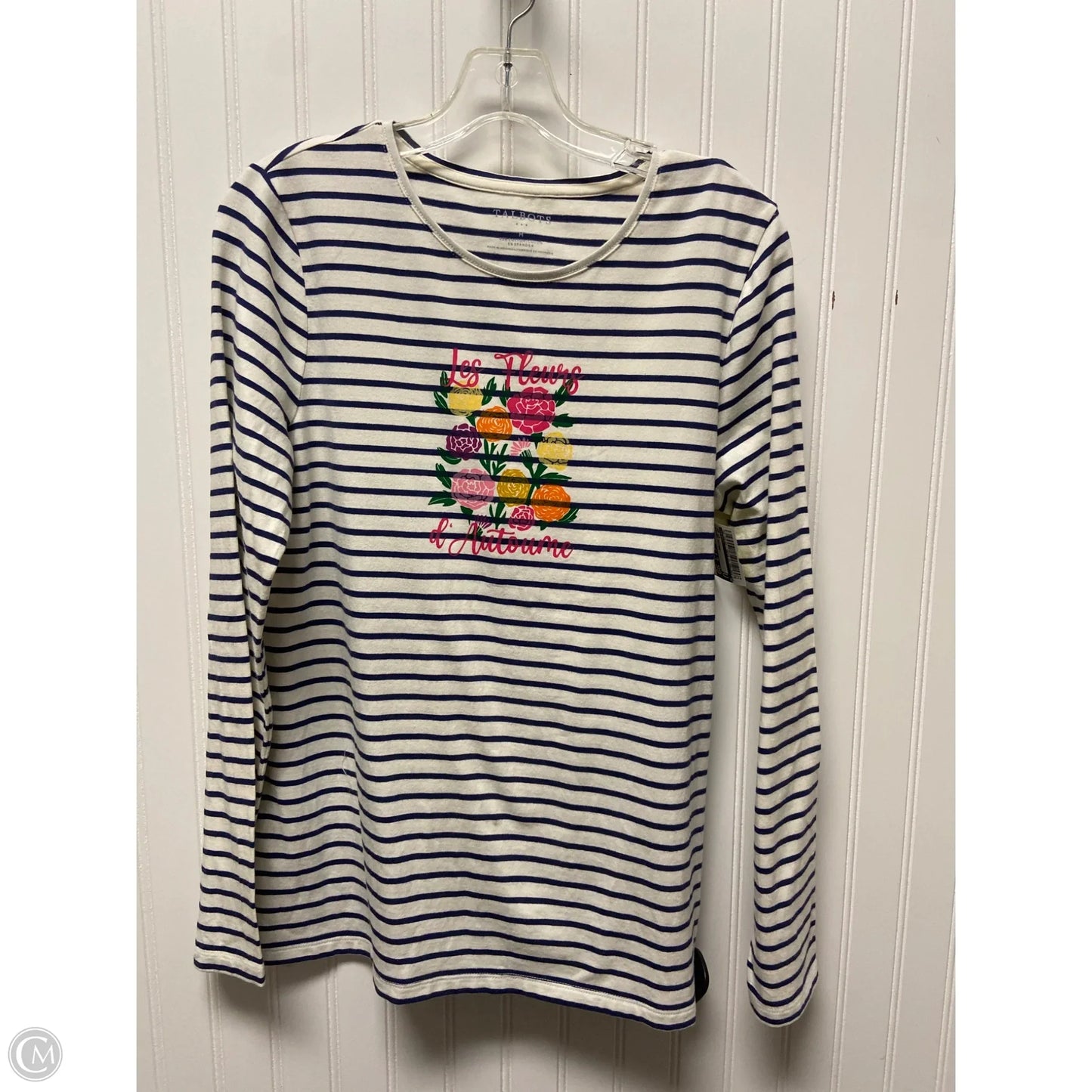 Top Long Sleeve By Talbots In Striped Pattern, Size: M