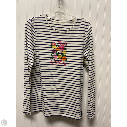 Top Long Sleeve By Talbots In Striped Pattern, Size: M