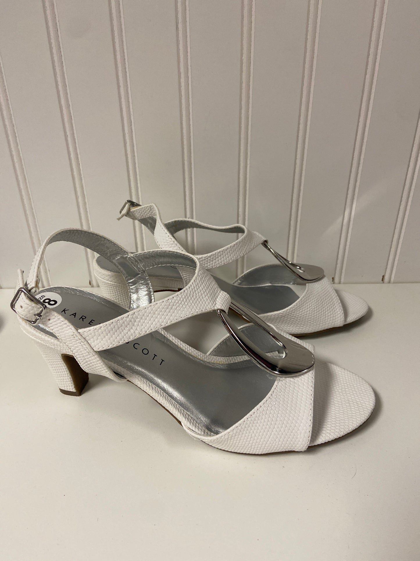 Shoes Heels Kitten By Karen Scott In White, Size: 8