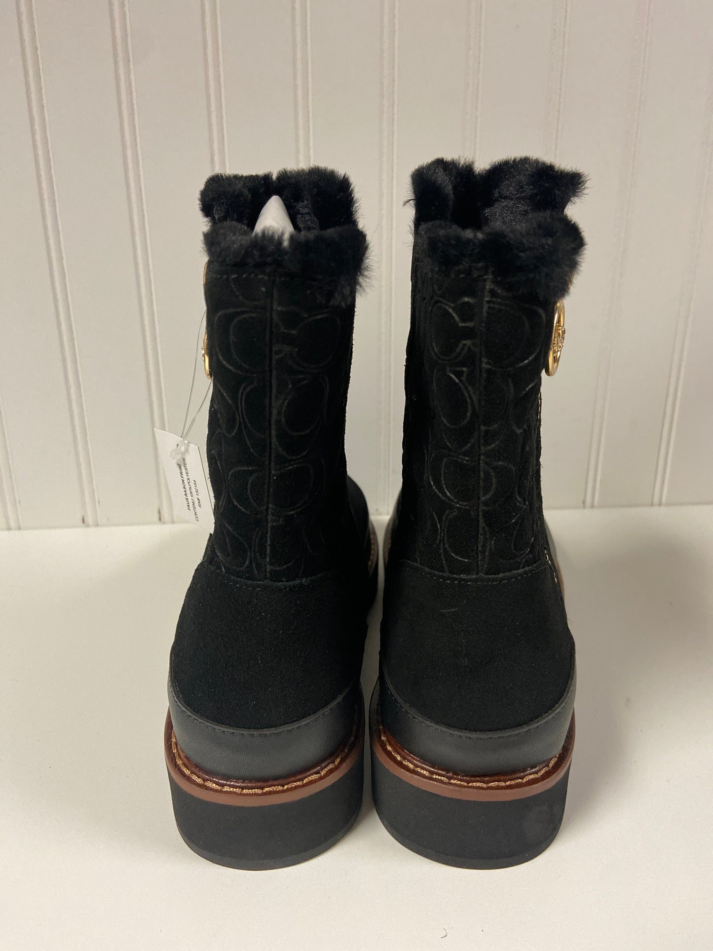 Boots Designer By Coach In Black, Size: 8